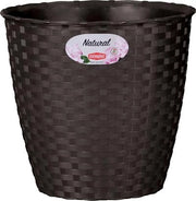 VASO RATTAN TONDO NATURAL STEFANPLAST - PP MOKA CM 24 H.CM 22,5- 2 pezzi