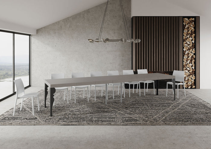 Tavolo Allungabile 120/380x90 cm Paxon Premium Cashmere Gambe Antracite