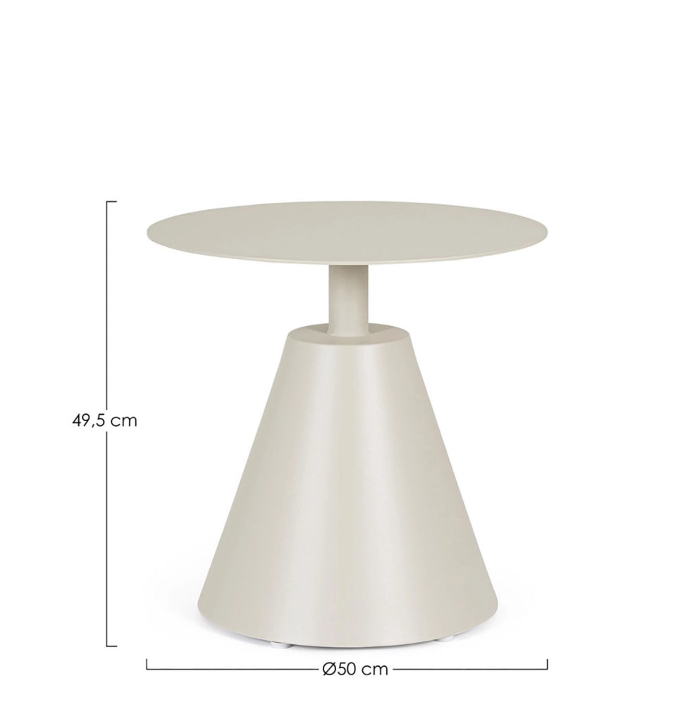 Tavolino da Esterno Ø50x49,5 cm in Alluminio Aloha Sandshell