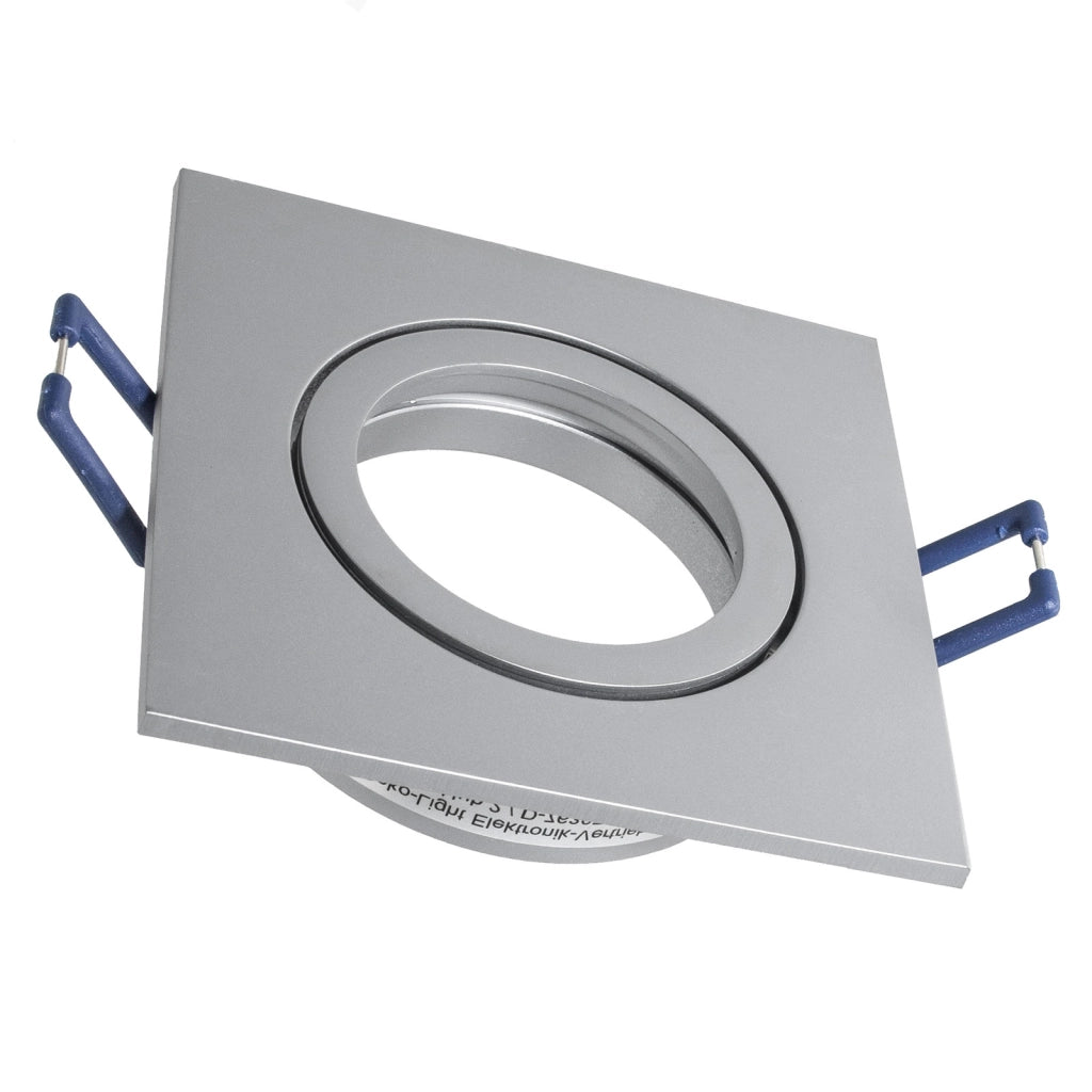 Faretto ad incasso LED 8W GU10 grigio quadrato foro 70mm moderno orientabile luce soffitto ufficio negozio GRIGIO 3000K