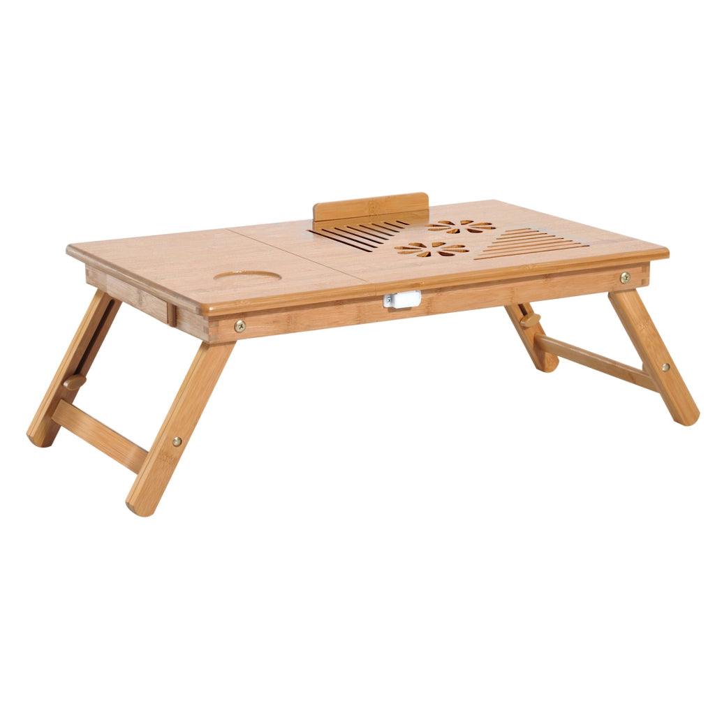 Tavolino da letto in bamb¨´ con cassetto regolabile ¨C zephmum ¨C 55x35x22-32,5cm