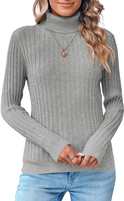 Coltrui da Donna Lunga - Maglione Casual - Trucco Elegante - Tops a Maglia - Cerniera Alta - Tessuto morbido e flessibile
