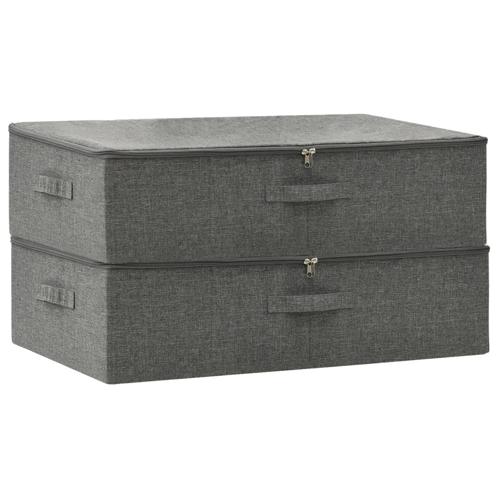Scatole Portaoggetti 2pz in Tessuto 70x40x18 cm Antracite 332904