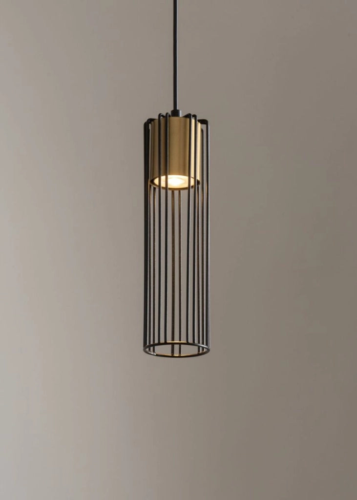Lampada a sospensione industriale nero oro Fobia GU10 Sigma
