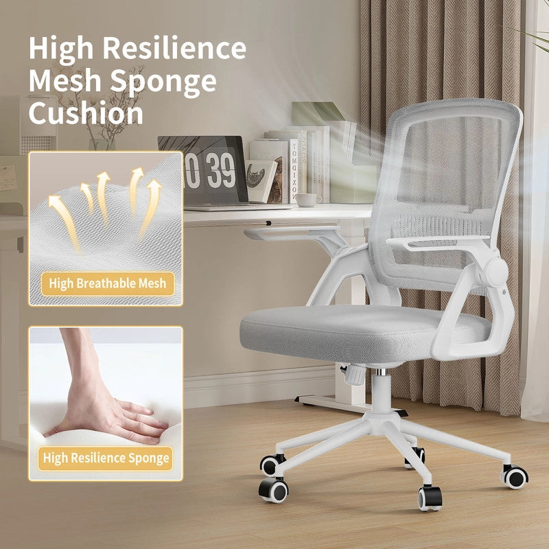 Sedia da ufficio ergonomica, , sedia da computer in rete traspirante con braccioli sollevabili e altezza regolabile