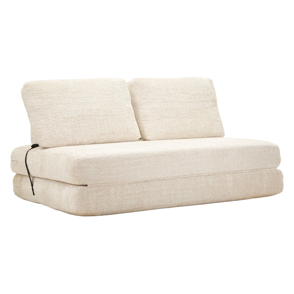Albayz, Divano Letto 2 Posti Reclinabile, 31x31 cm Bianco