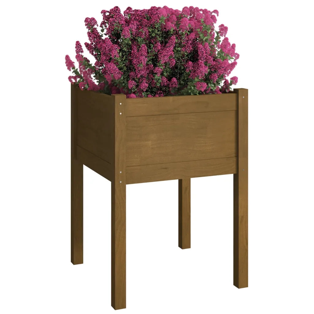 2 pz Fioriere | Cassetta per fiori | Vaso Ambra 50x50x70 cm in Legno Massello di Pino