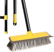Spazzola per pavimenti da 152 cm con manico adattabile e setole rigide per bagno e giardino - giallo Spazzola da pavimenti telescopica