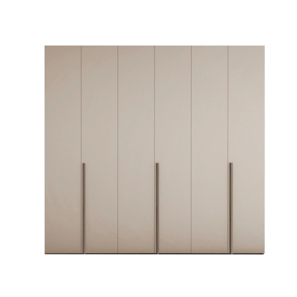 Armadio 6 ante battenti cashmere Modular con ripiani e aste appendiabiti H 245 cm