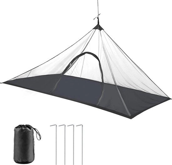 Tenda per Campeggio con Cerniera a Seta - Nero Tenda per Campeggio