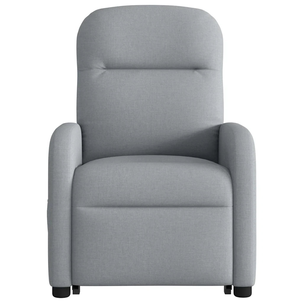 Poltrona | Sedia Relax Alzapersona Massaggi Reclinabile Grigio Chiaro Tessuto