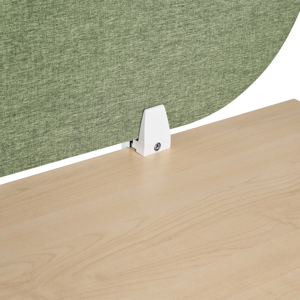 Pannello divisorio verde in tessuto PET Board 160 x 40 cm Schermo acustico Morsetti di montaggio modulari Casa Ufficio