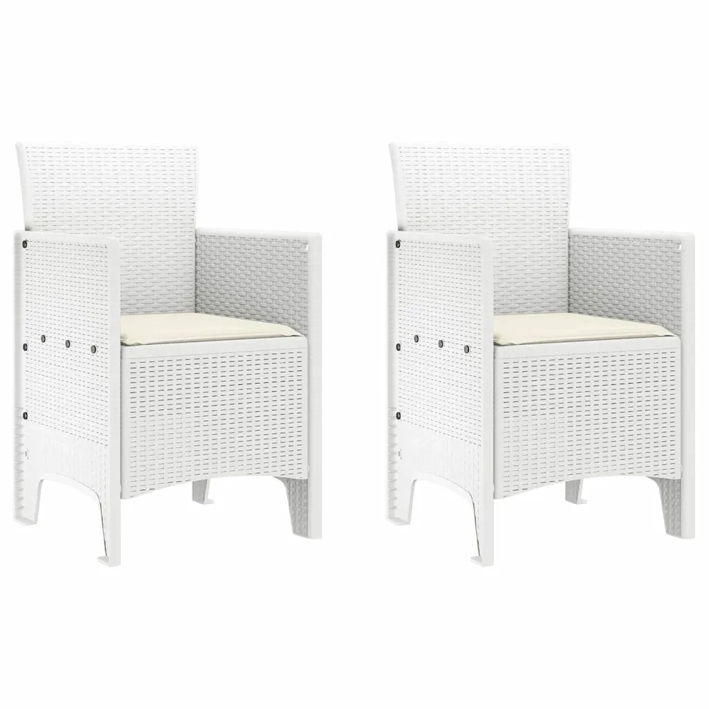 Sedia da Giardino 2 pz | Sedie da Esterno Bianco 53 x 49 x 85 cm Polipropilene