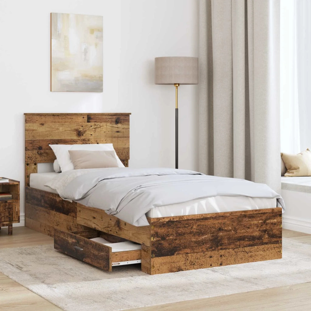 Struttura del letto Legno vecchio 90 x 190 cm Legno multistrato