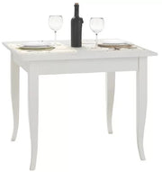 Tavolo classico fisso legno bianco opaco 90x90 (1239) - Mobili 2G