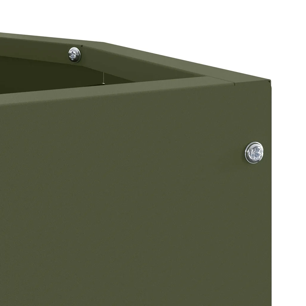 Vaso d'angolo-Fioriera-Contenitore per Piante Oliver verde 30 x 30 x 35 cm Acciaio
