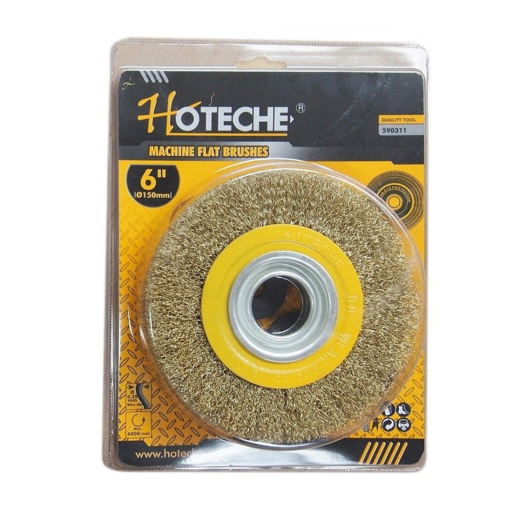 Trade Shop - Spazzola Circolare Disco Fili Acciaio 150 Mm 6'' Per Smerigliatrice Mola Da Banco -