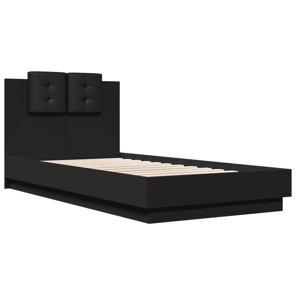 Giroletto con Testiera Nero 75x190 cm in Legno Multistratocod mxl 91035