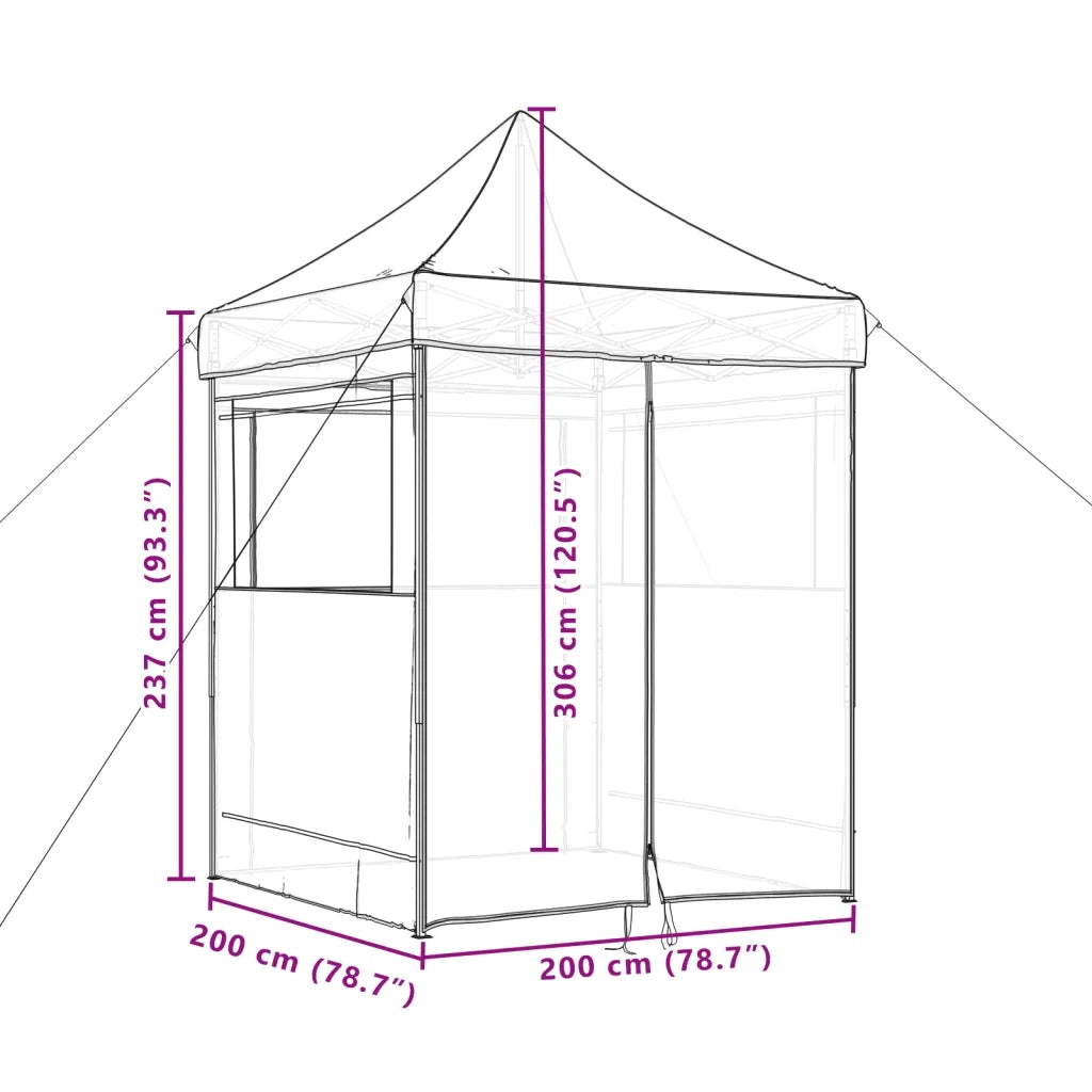 Tendone per Feste Pieghevole Pop-Up con 4 Pareti Terracotta 4005005