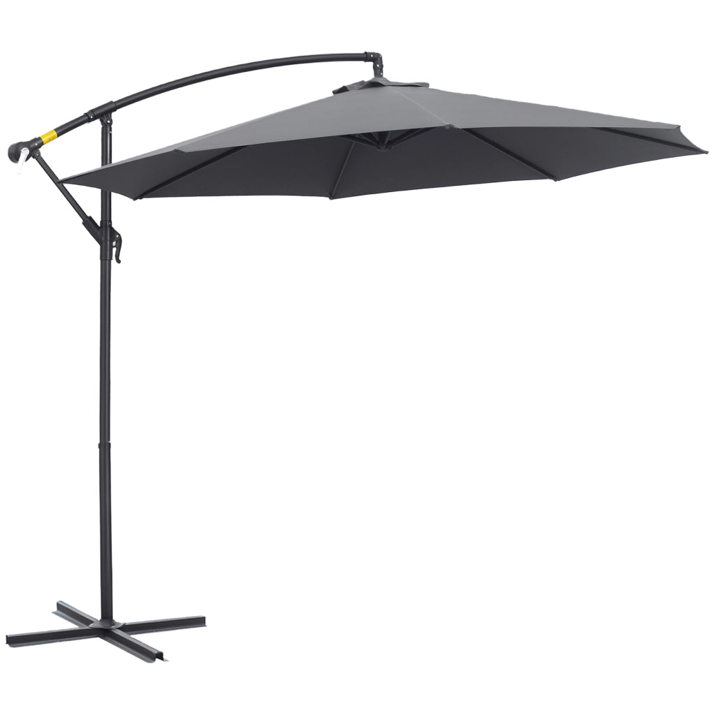 Ombrellone da Giardino Inclinabile 3x2.5 m ¨C zephmum ¨C Grigio Acciaio Poliestere