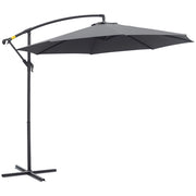 Ombrellone da Giardino Inclinabile 3x2.5 m ¨C zephmum ¨C Grigio Acciaio Poliestere