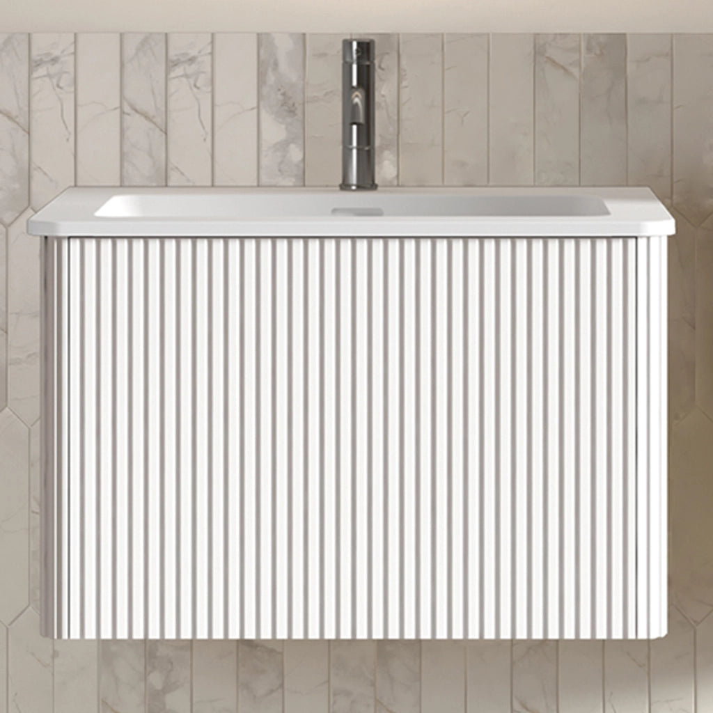 MOBILE LAVABO sospeso 60 cm Bianco con lavabo in Solid Surface