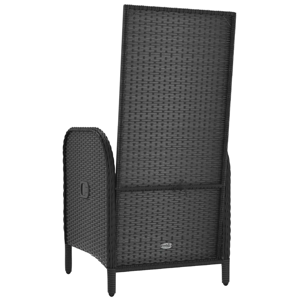 Sedie da Giardino 2 pz in Polyrattan Nero 310561