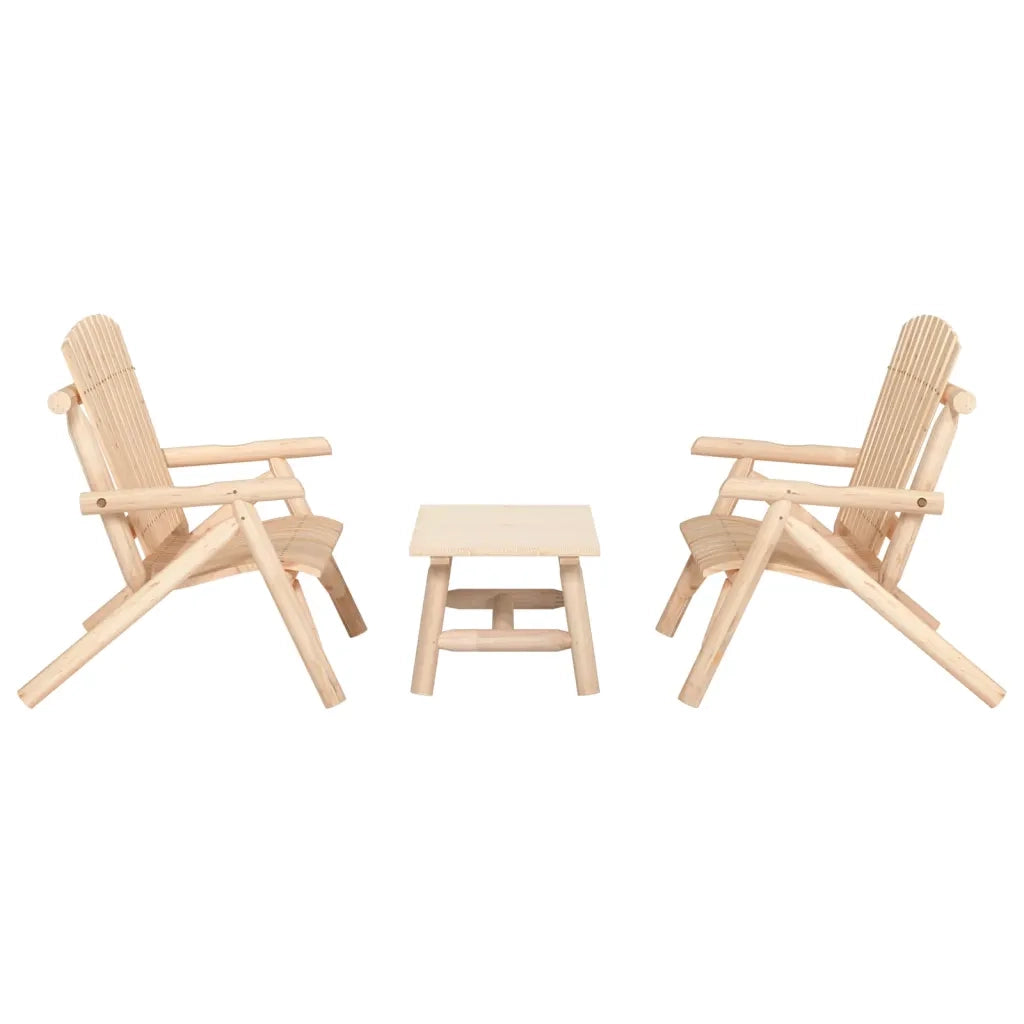 Set Divani da Giardino 3 pz in Legno Massello di Abete