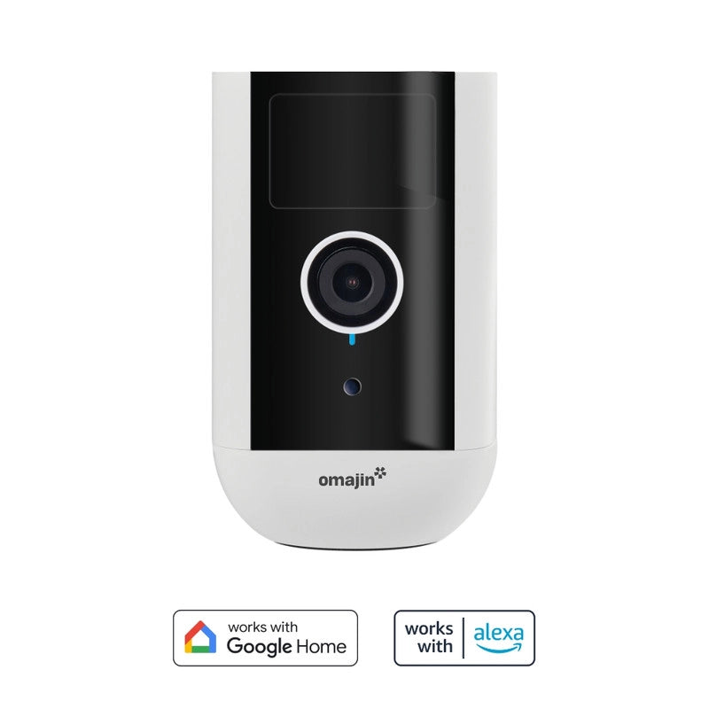 OMAJIN by Netatmo. Videocamera di Sorveglianza Esterna e Interna wireless 2K. visione 140°. IP65. SD/Cloud 64 GB. rilevamento movimenti/persone. batteria 9600mAh. audio bidirezionale. OWC-01