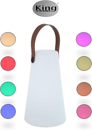 Lampada a Led Lanterna a Piramide Ricaricabile con Manico 8 Colori in Plastica