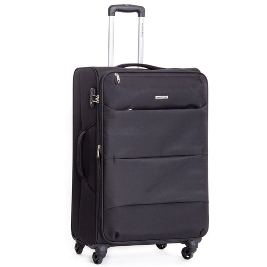 Trolley Valigia Grande Morbida in Poliestere 4 Ruote TSA Ravizzoni Ambra Nero