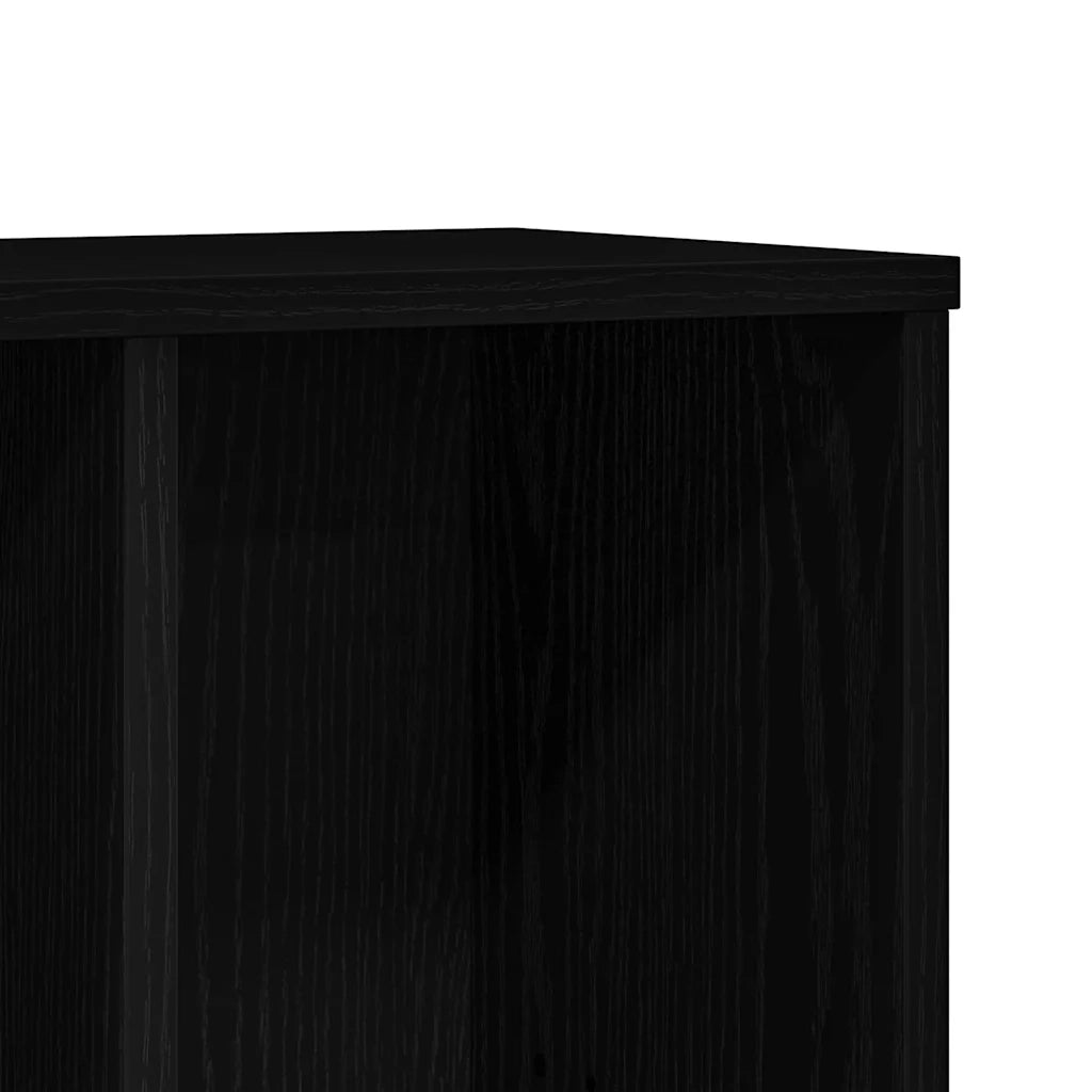 Libreria-Scaffale per Libri-Mobile di Stoccaggio Rovere Nero 50x25x104 cm in Legno Multistrato