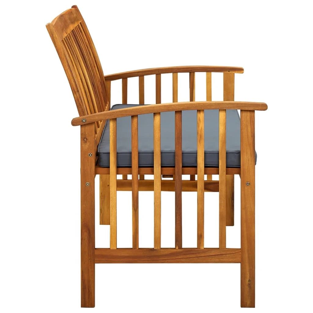 Panca da giardino mobili da esterno per patio mobili da terrazza con cuscino 119 x 64 x 90 cm legno massello di acacia 02_0011346