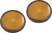 Set di 2 Reflettori a forma rotonda per Motocicletta e Scooter - Arancione e Nero - 2,2 pollici di diametro