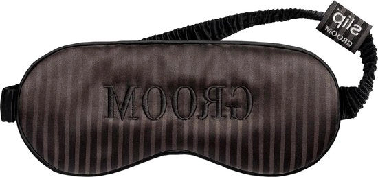 Slaapmasker in seta per lo sposo - idrofilo - oculaire in seta pura - 100% seta di mora - nero