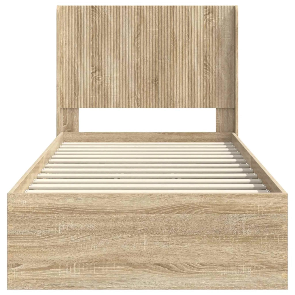 Struttura del letto con stoccaggio e testata Rovere Sonoma 3414143