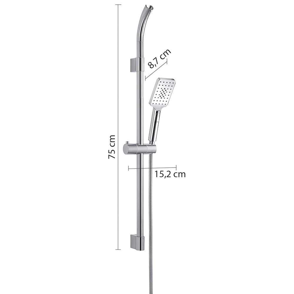 Saliscendi cromato Gedy con doccino 3 funzioni e flessibile 150cm | Tech 10