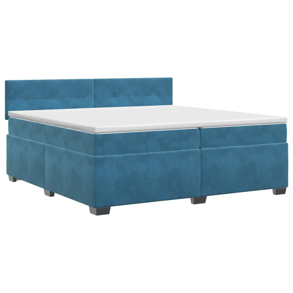 Letto box spring con materasso Blu Scuro 200 x 200 cm Velluto 3450786