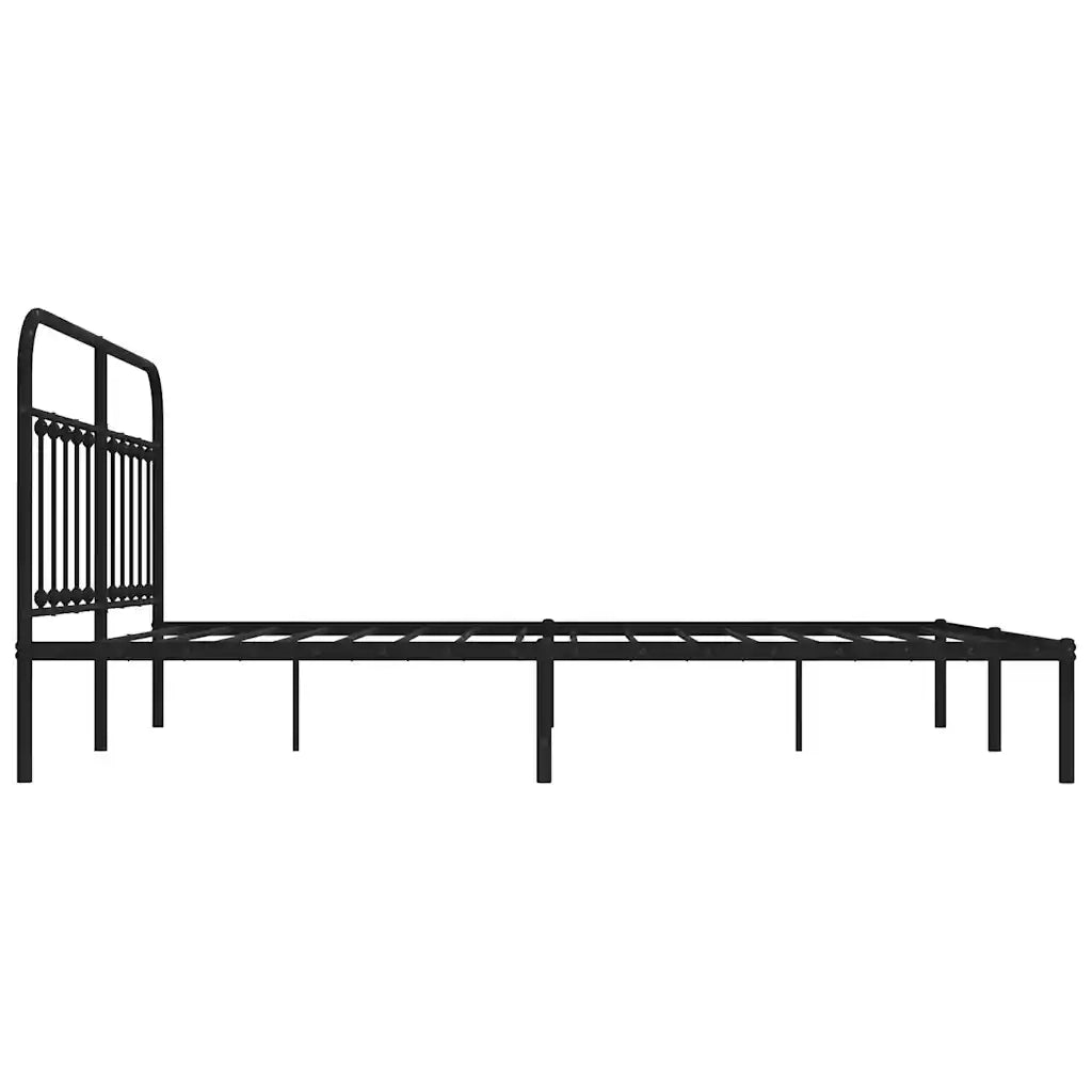 Giroletto con Testiera-Struttura Letto con testiera in Metallo Nero 183x213 cm 171726