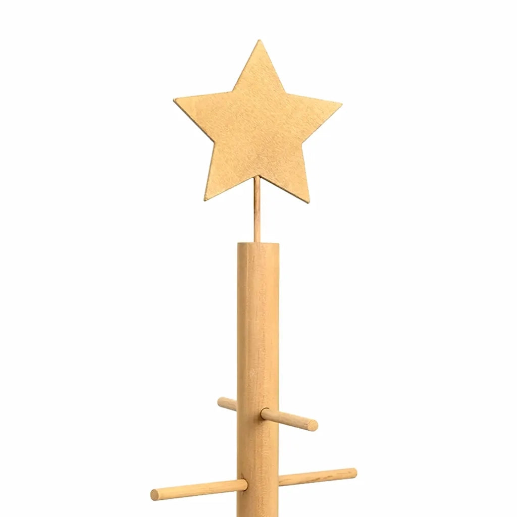 Albero di Natale in legno con supporto Marrone 210 cm Bambù