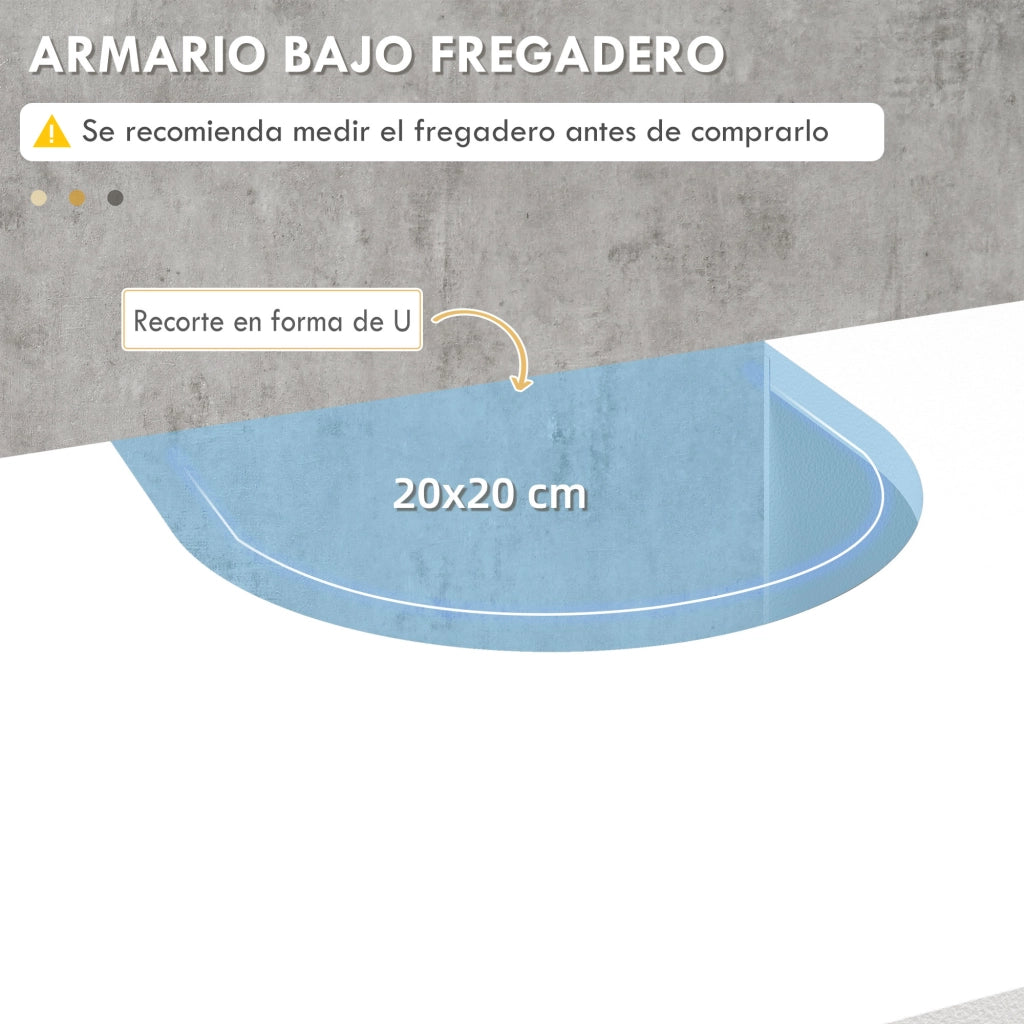 Mobiletto Sottolavabo con 2 Ante e Ripiani Regolabili Antivento ¨C zephmum ¨C Bianco 90x30x60 cm