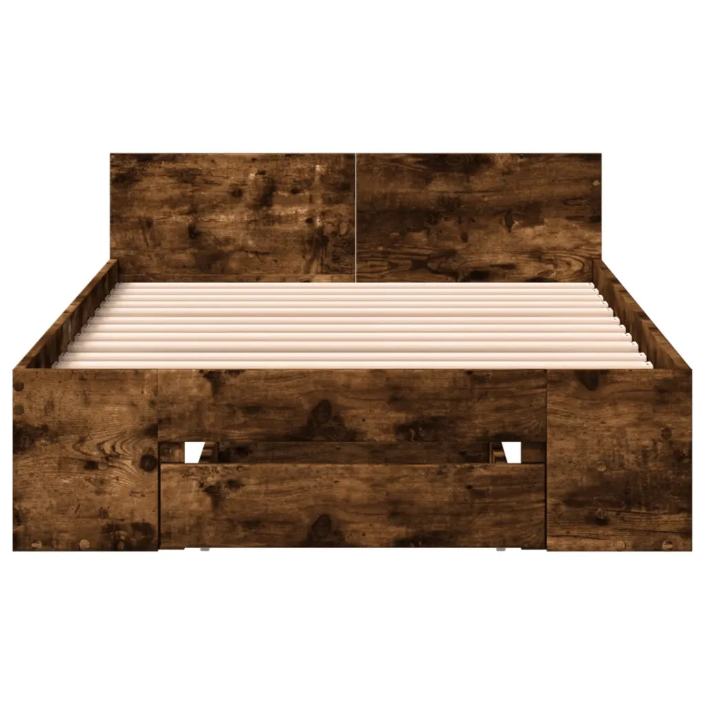 Giroletto con Cassetto Rovere Fumo 90x200 cm Legno Multistrato