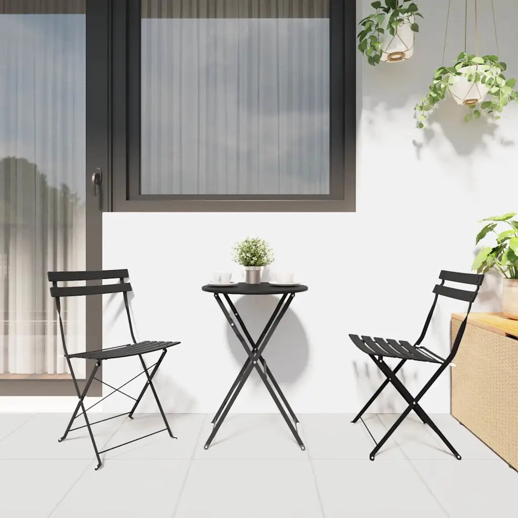 Sedia Pieghevole da Giardino 2 pz | Sedie da Esterno Antracite 42 x 46 x 82cm