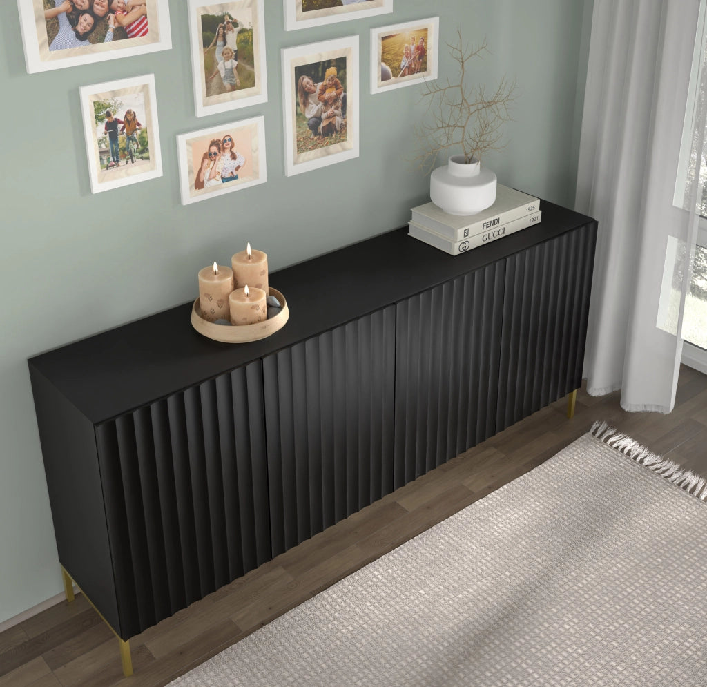 CREDENZA WAVE CABINET 200 4D NERO OPACO