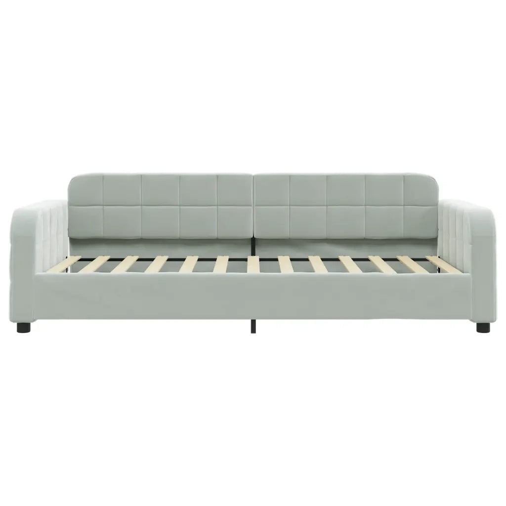 Letto da Giorno Grigio Chiaro 100x190 cm in Velluto