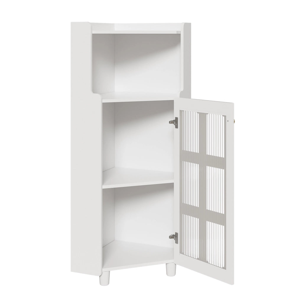 Mobile angolare 63,5x124 cm bianco in MDF - LED con controllo app
