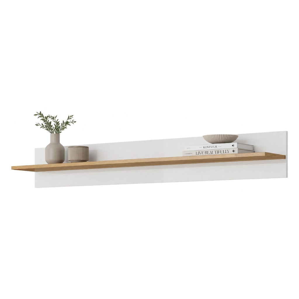 Kadalo, Mensola un Ripiano, 138x20x20h cm Bianco Lucido