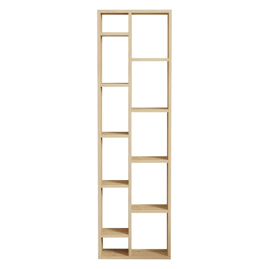 Biblioteca Mortara, Libreria 9 Ripiani, 45x20x150h cm Marrone Rovere