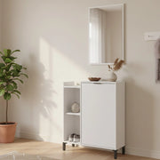 Mobile sottolavabo Argusto, Mobiletto da bagno, Contenitore porta lavabo, Armadio per lavandino, 77x24 h91 cm, Bianco