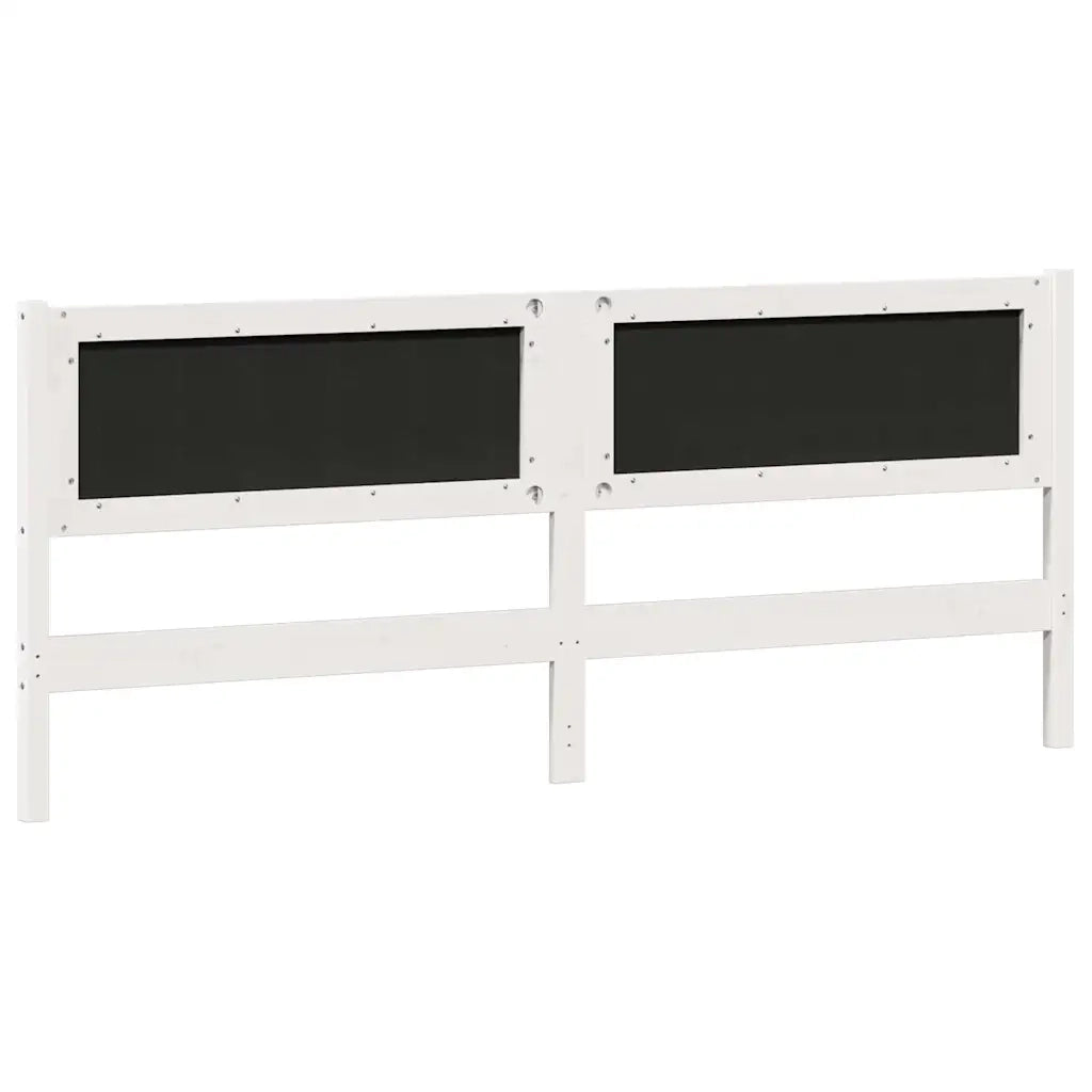 Testiera | Testata Bianco e grigio chiaro 200 cm Legno di pino massello